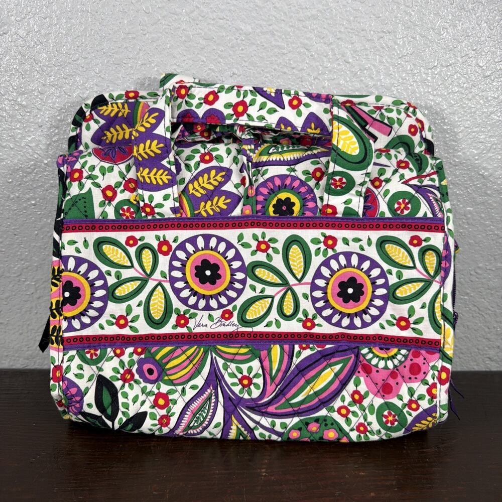NWOT Vera Bradley Tech Organizer Travel Bag Viva La Vera Mesh Pockets